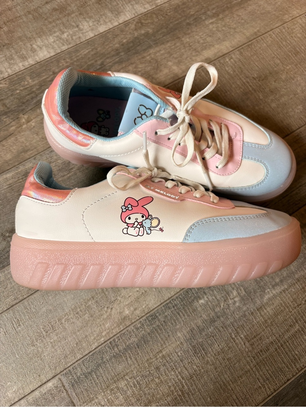Sanrio My Melody Pastel Pink Blue White Sneakers US size 6 - Picture 9 of 13